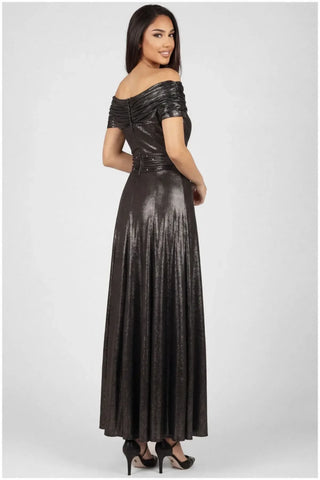 Gray Off-Shoulder Maxi Gown, Iris