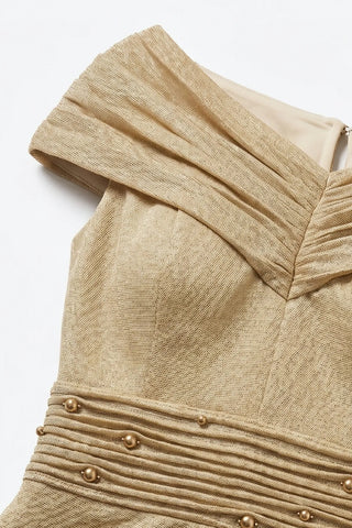 Gold Off-Shoulder Cocktail Dress, Iris