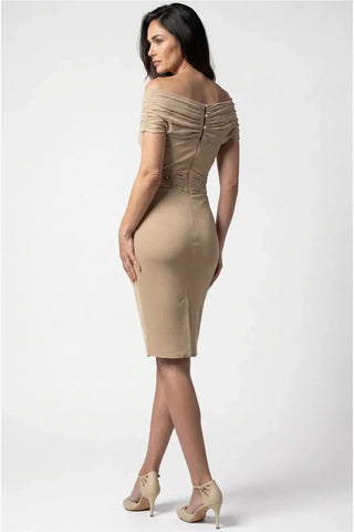 Gold Off-Shoulder Cocktail Dress, Iris