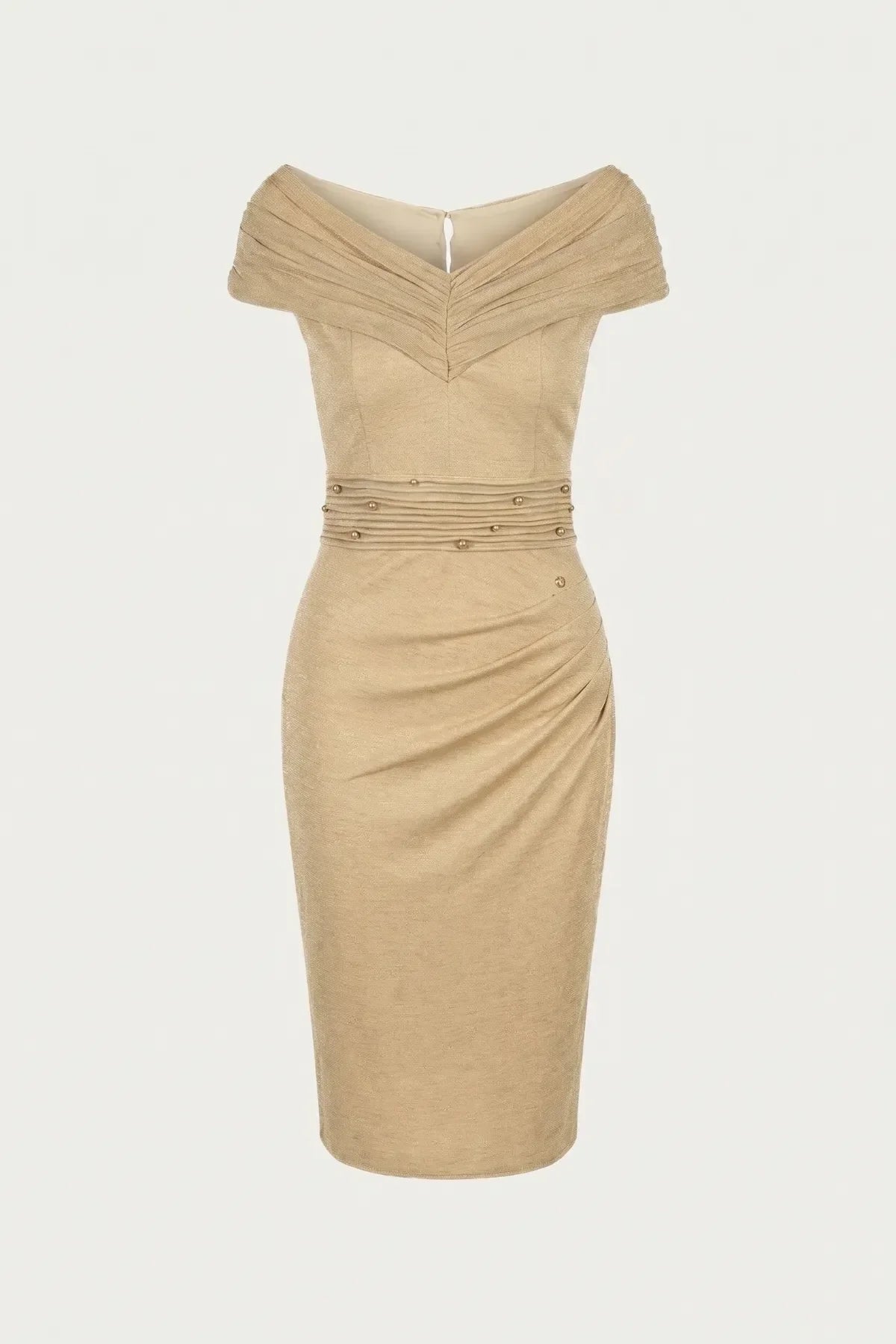 Gold Off-Shoulder Cocktail Dress, Iris