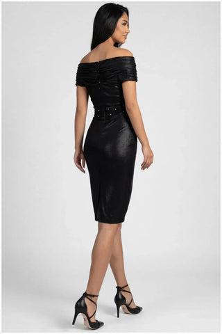 Gray Off-Shoulder Cocktail Dress, Iris