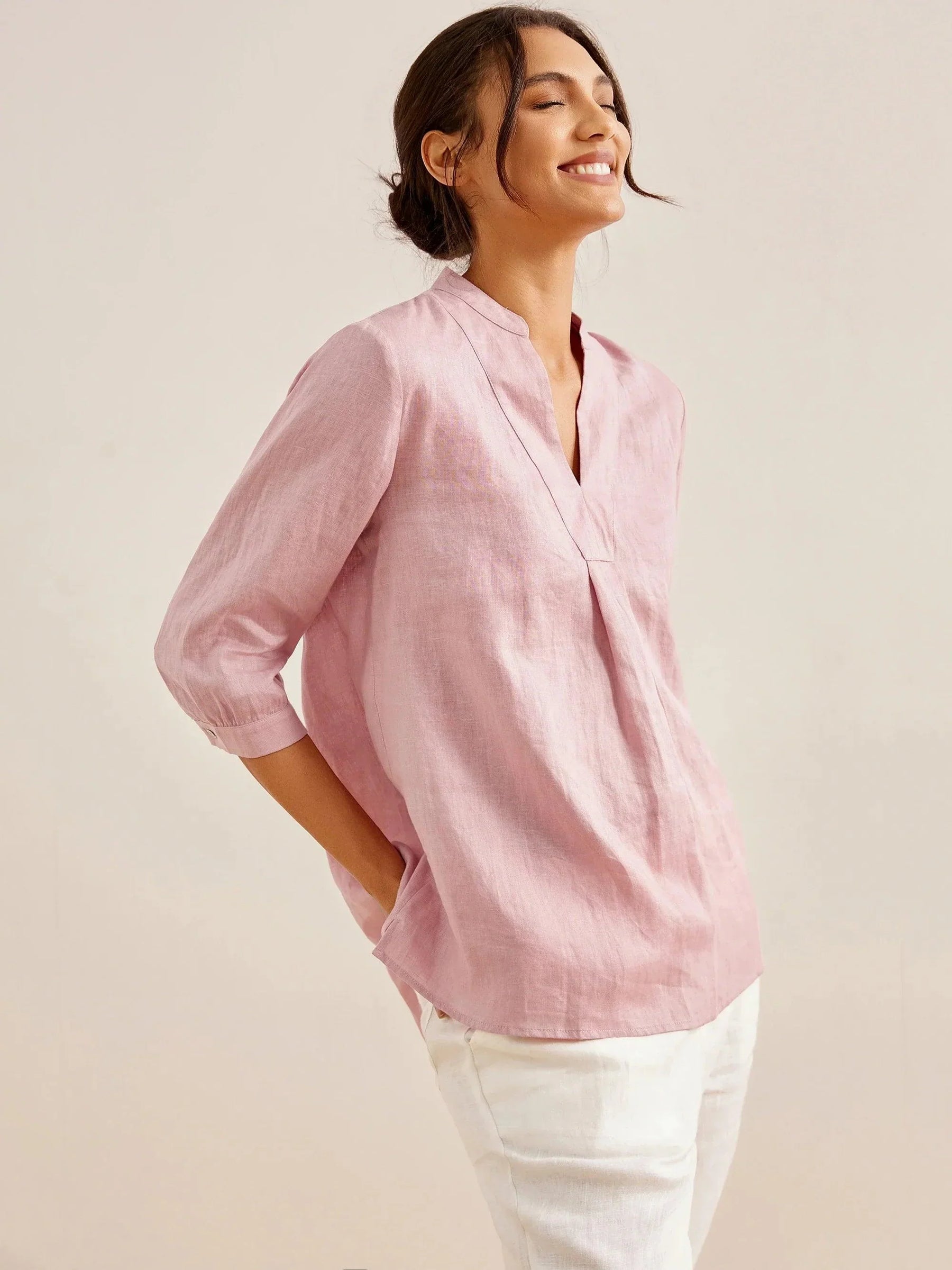 100% Linen Dress Shirt JOANNA - Glamourous Grace