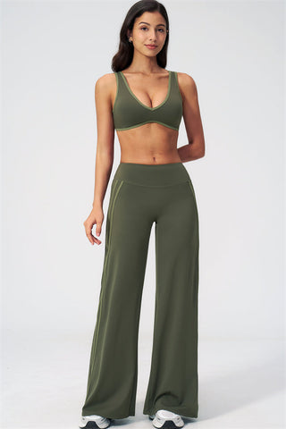 The Evoke Sports Bra Straight Leg Pants 2-Piece Set
