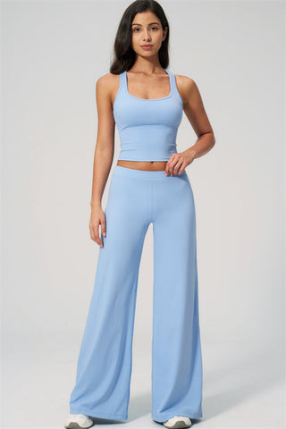 The Revive Crop Top Straight Leg Pants 2-Piece Set