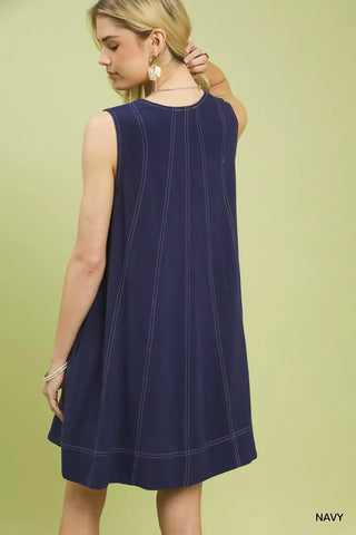 Umgee Linen Sleeveless Swing Dress - Glamourous Grace