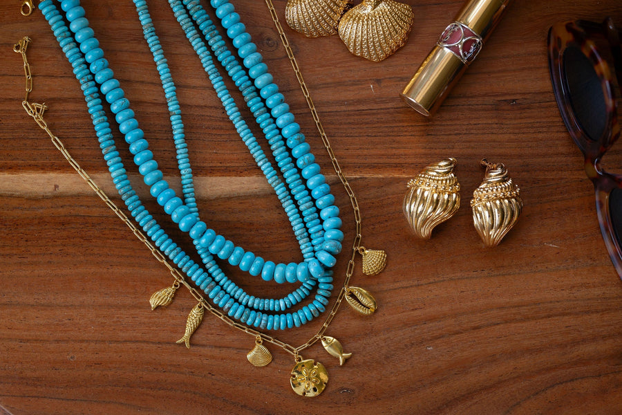 8mm Tradd  Turquoise Necklace  - Belle of the Ball Collection - Glamourous Grace