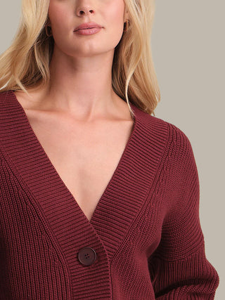 Celeste Button Down Cardigan Oxblood