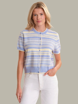 Bay Stripe Short Sleeve Cardigan - Glamourous Grace