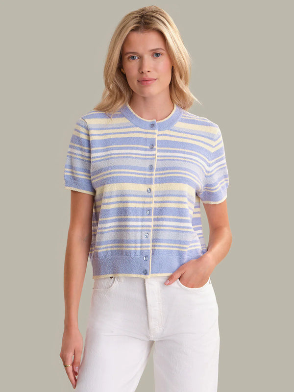 Bay Stripe Short Sleeve Cardigan - Glamourous Grace