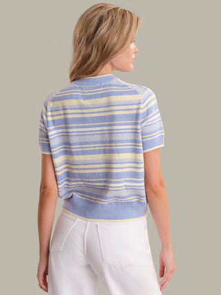 Bay Stripe Short Sleeve Cardigan - Glamourous Grace