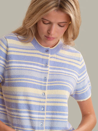 Bay Stripe Short Sleeve Cardigan - Glamourous Grace