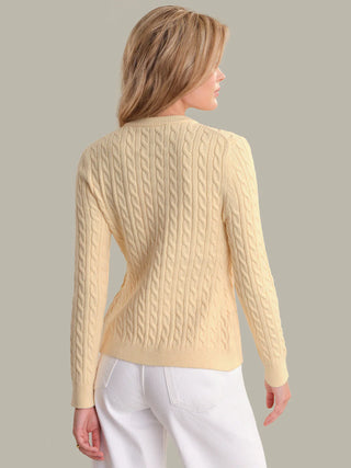 Julianna Cable Knit Crewneck Cardigan - Glamourous Grace