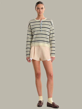 Cara Striped Henley Pullover - Glamourous Grace