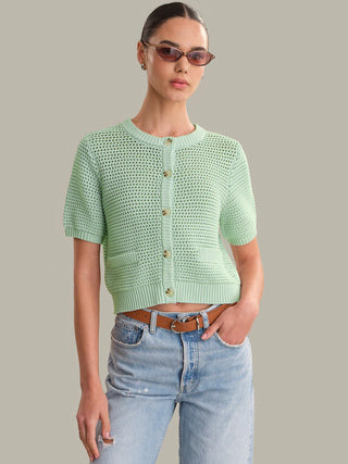 Celine Cotton Pointelle Cardigan