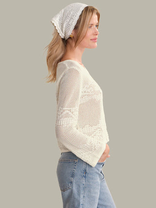 Nadia Floral Pointelle Cotton Cardigan