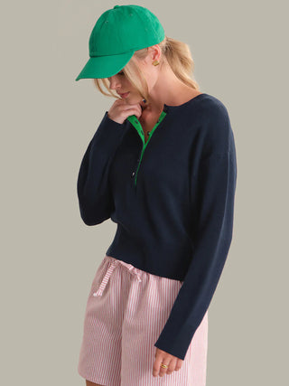 Callen Contrast Henley Pullover - Glamourous Grace