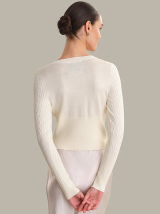 Audra Cropped Cable-Knit Cardigan - Glamourous Grace