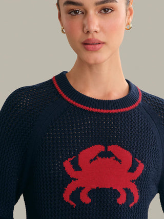 Jane Crab Dark Blue Combo Pullover