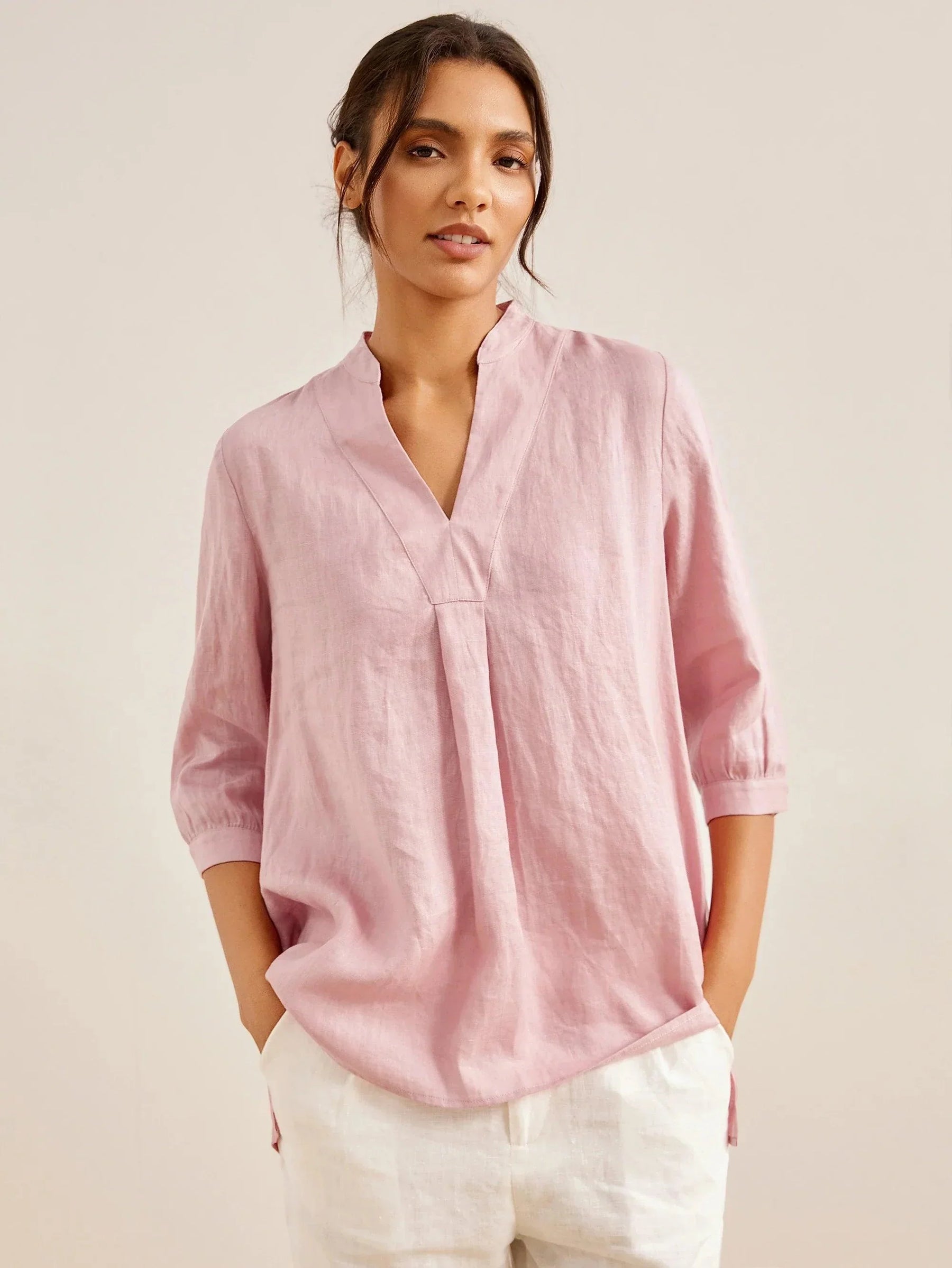 100% Linen Dress Shirt JOANNA - Glamourous Grace