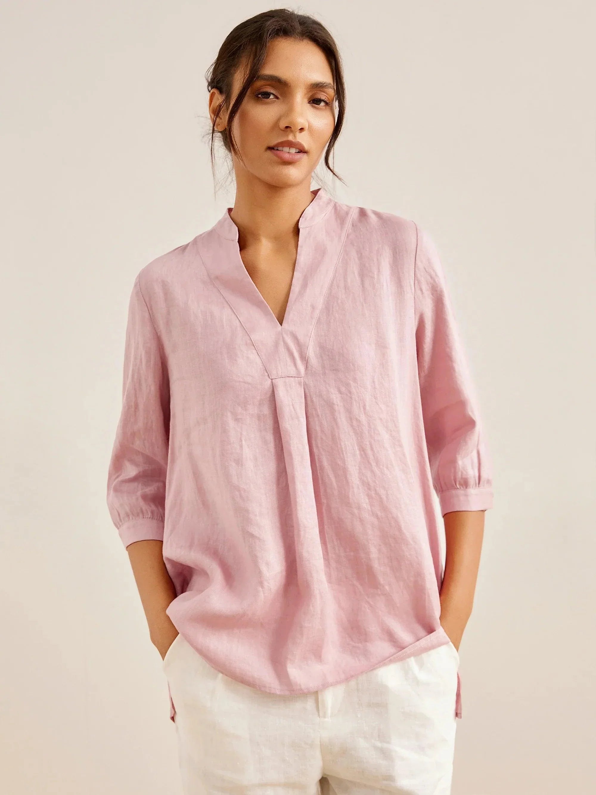 100% Linen Dress Shirt JOANNA - Glamourous Grace