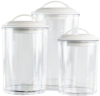 Calypso Basics by Reston Lloyd Acrylic Storage Canisters, Set of 3 - White