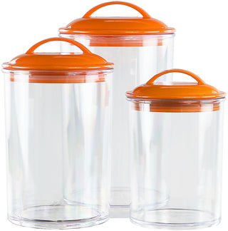 Calypso Basics by Reston Lloyd Acrylic Storage Canisters, Set of 3 -  Orange