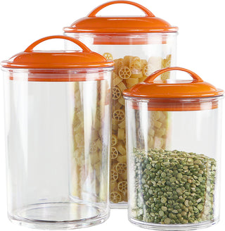 Calypso Basics by Reston Lloyd Acrylic Storage Canisters, Set of 3 -  Orange