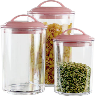 Calypso Basics by Reston Lloyd Acrylic Storage Canisters, Set of 3 -  Pink