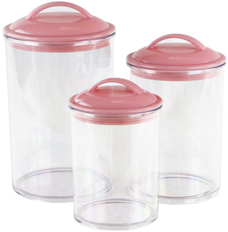 Calypso Basics by Reston Lloyd Acrylic Storage Canisters, Set of 3 -  Pink