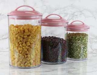 Calypso Basics by Reston Lloyd Acrylic Storage Canisters, Set of 3 -  Pink