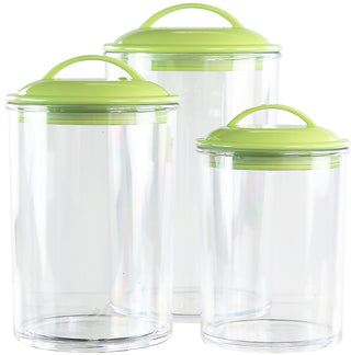 Calypso Basics by Reston Lloyd Acrylic Storage Canisters, Set of 3 -  Lime