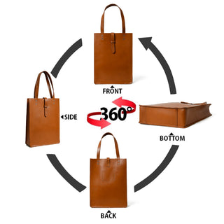 Chestnut Elegance Leather Tote - Glamourous Grace