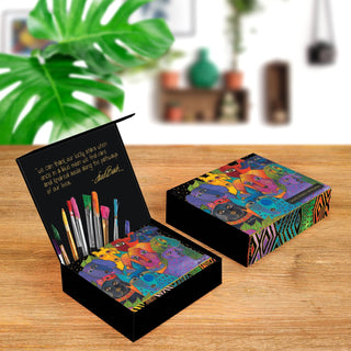 Laurel Burch Dogs - Boxed Blank Note Cards – Set of 16 in a Keepsake Gift Box