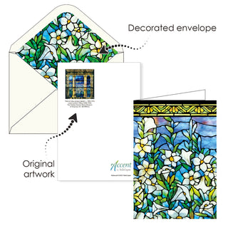Tiffany Stained Glass Masterworks- Boxed Blank Note Cards – Set of 16 in a Keepsake Gift Box