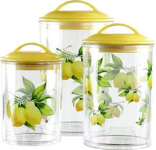 Calypso Basics by Reston Lloyd Acrylic Storage Canisters, Set of 3 - Fresh Lemons