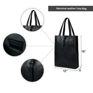 Ebony Elegance Leather Tote - Glamourous Grace