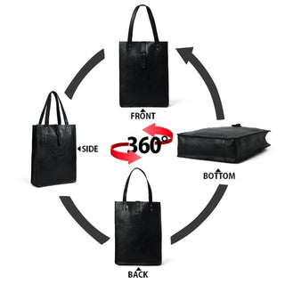 Ebony Elegance Leather Tote - Glamourous Grace