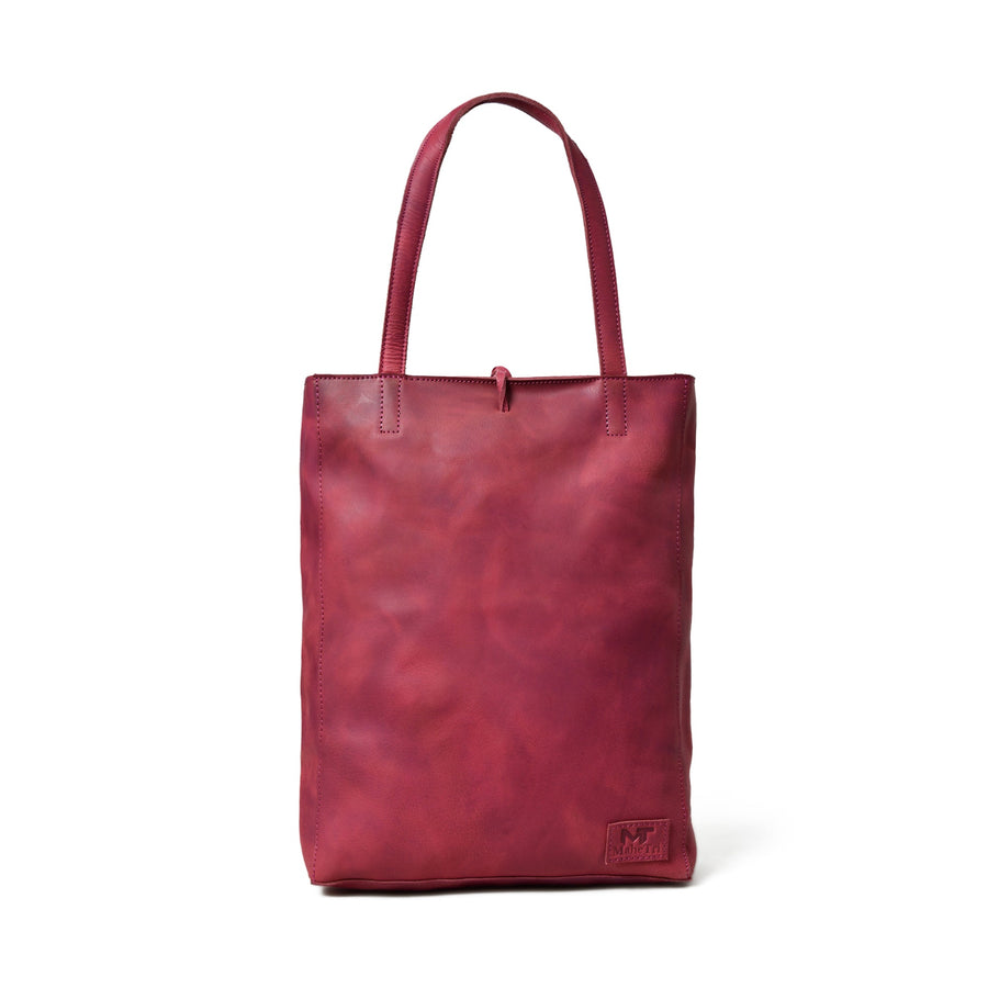 Maroon Leather Tote Bag - Glamourous Grace