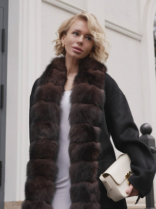 Brackley Genuine Polar Fox Fur Double Face Coat