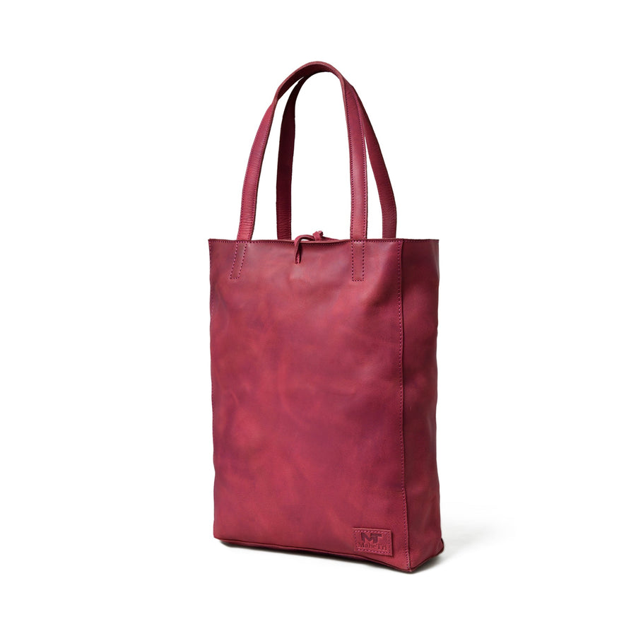 Maroon Leather Tote Bag - Glamourous Grace