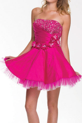 CLEARANCE - Juliet 1213 Lace Up Back Dress Short A-Line Strapless (Size XL)