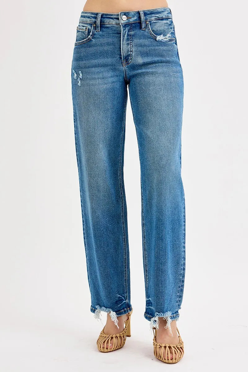 RISEN Mid Rise Relaxed Denim Jeans