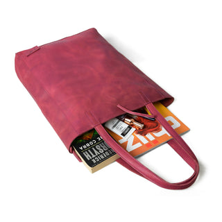 Maroon Leather Tote Bag - Glamourous Grace
