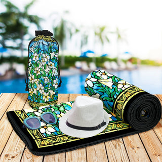 Tiffany Field of Lilies Oversized Beach Towel - Microfiber, Quick-Dry
