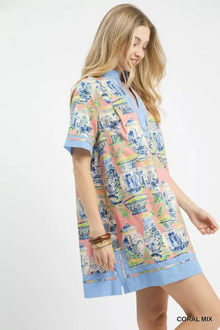 Umgee Mix Abstract Print Mini Dress - Glamourous Grace