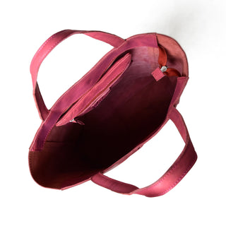 Maroon Leather Tote Bag - Glamourous Grace
