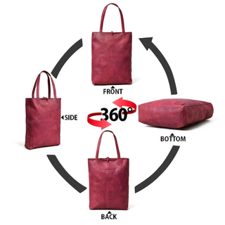 Maroon Leather Tote Bag - Glamourous Grace