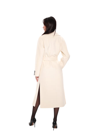 Premium 100% Australian Merino Wool Coat in Marshmallow
