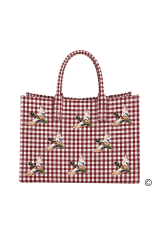 SC - ETA 10/15-10/29 Mallard Marshland Maroon Gingham Vinyl Tote©