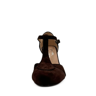 Mulberry Suede T-Strap Heels - Glamourous Grace
